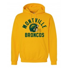 Montville Broncos Football Hooded Gold Sweatshirt